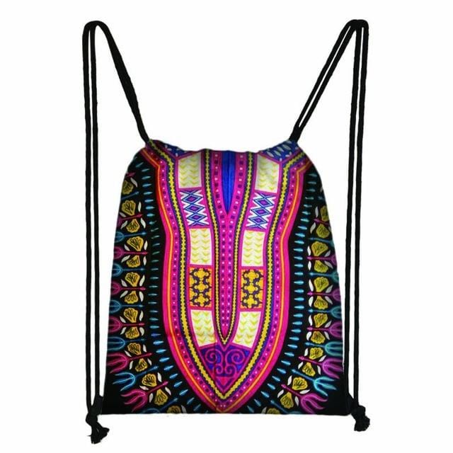 African Drawstring Bag Printed Daypack afro Girls Travel Bag Small Backpack Beach Pouch Kids Gift Storage Bag