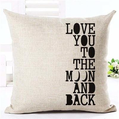 Letter Love Home Cushion Covers Linen Black White Pillow Cover Sofa Bed Nordic Decorative Pillow Case 45x45cm