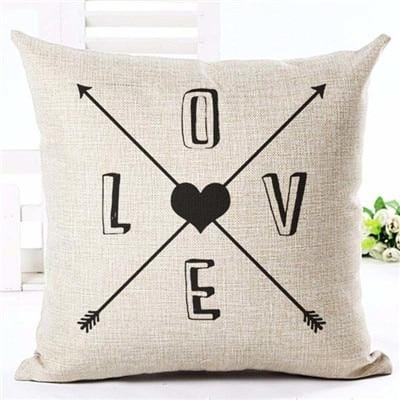 Letter Love Home Cushion Covers Linen Black White Pillow Cover Sofa Bed Nordic Decorative Pillow Case 45x45cm