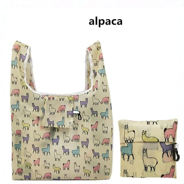 GABWE nouveau Flamingo recycler sac à provisions Eco réutilisable Shopping fourre-tout dessin animé Floral épaule pliante pochette sacs à main impression