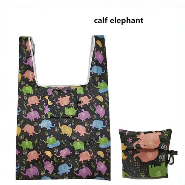 GABWE New Flamingo Recycle Shopping Bag Eco Reusable Shopping Tote Bag Cartoon Floral Shoulder Folding Pouch Handbags Printing