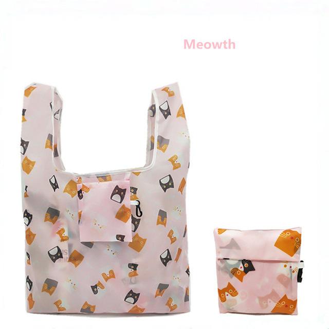 GABWE New Flamingo Recycle Shopping Bag Eco Reusable Shopping Tote Bag Cartoon Floral Shoulder Folding Pouch Handbags Printing