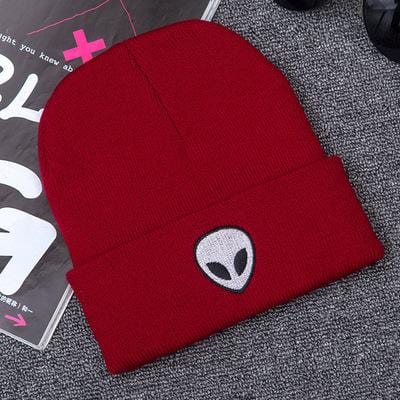 Heißer Verkauf Stickerei Alien Hut Winter Männer Und Frauen Manschette Hüte Weiche Feste Mützen Hip Hop Unisex Warme Gestrickte Kappen gorros De Lana