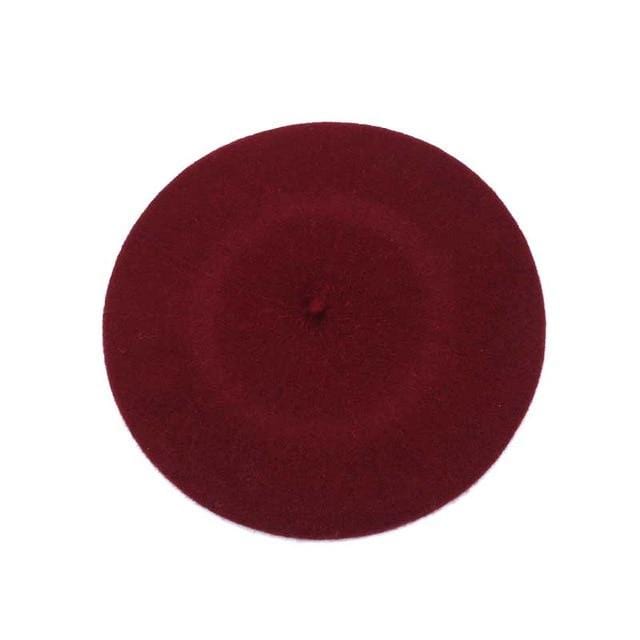 Lady spring Winter Berets Hat Painter style hat Women Wool Vintage Berets Solid Color Caps Female Bonnet Warm Walking Cap