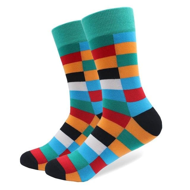 1 paire de chaussettes en coton peigné pour hommes, marque amusante, nouveauté, motif tigre Koala kangourou, robe colorée, chaussettes de mariage décontractées