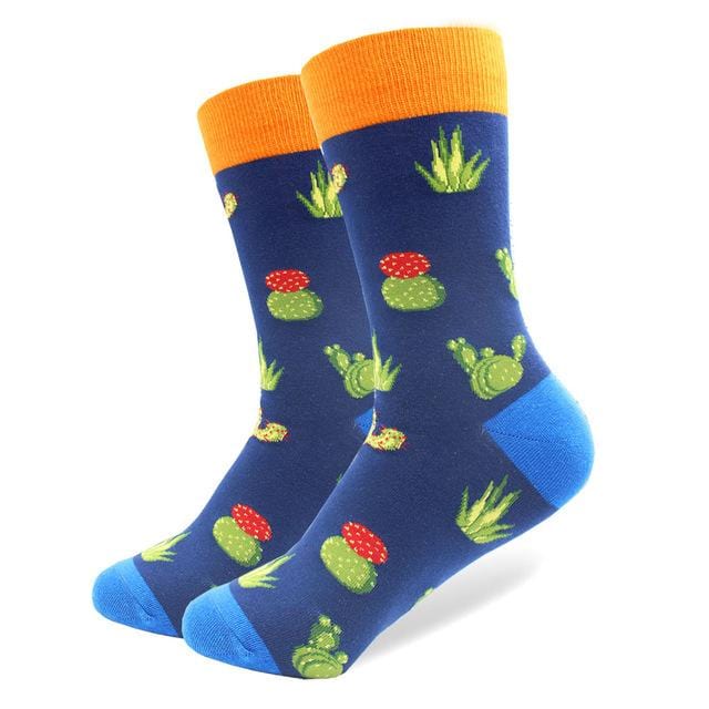 1 Pair Funny Combed Cotton Brand Men's Crew Socks Novelty Tiger Koala Kangaroo Pattern Colorful Dress Causal Wedding Socks