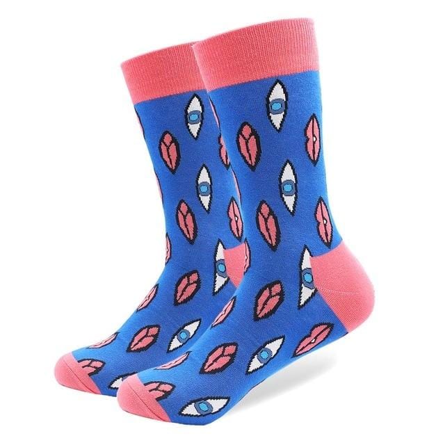 1 paire de chaussettes en coton peigné pour hommes, marque amusante, nouveauté, motif tigre Koala kangourou, robe colorée, chaussettes de mariage décontractées