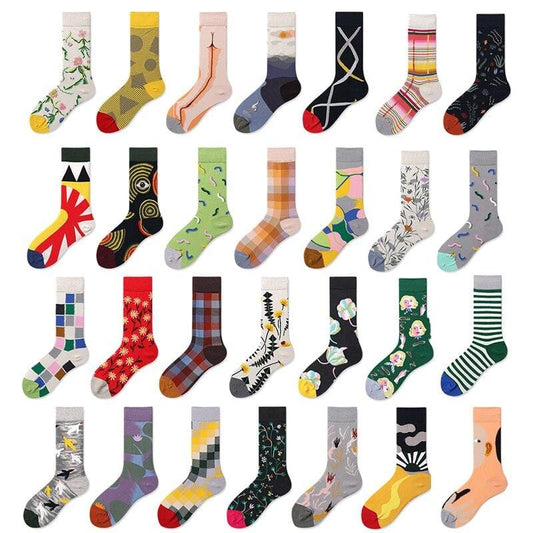 Nouveau 2019 Kawaii doux femmes chaussettes drôle mignon crème couleur bonbon dessin animé motif abstrait conception chaussettes heureuses pour cadeau de noël