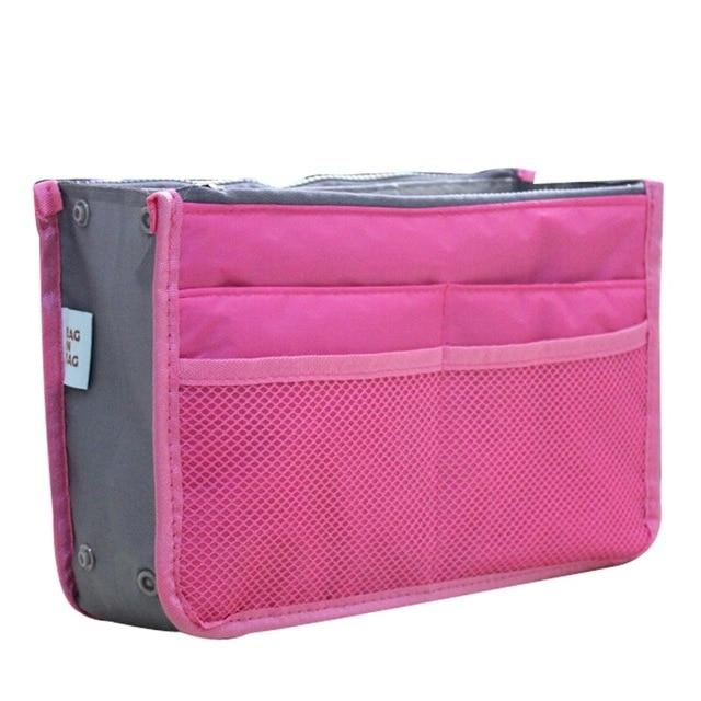 Organizer-Einsatztasche, Damen-Nylon-Reiseeinsatz, Organizer, Handtasche, Geldbörse, großer Liner, Damen-Make-up-Kosmetiktasche, günstige weibliche Tragetasche