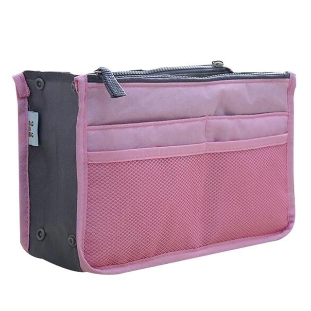 Organizer-Einsatztasche, Damen-Nylon-Reiseeinsatz, Organizer, Handtasche, Geldbörse, großer Liner, Damen-Make-up-Kosmetiktasche, günstige weibliche Tragetasche