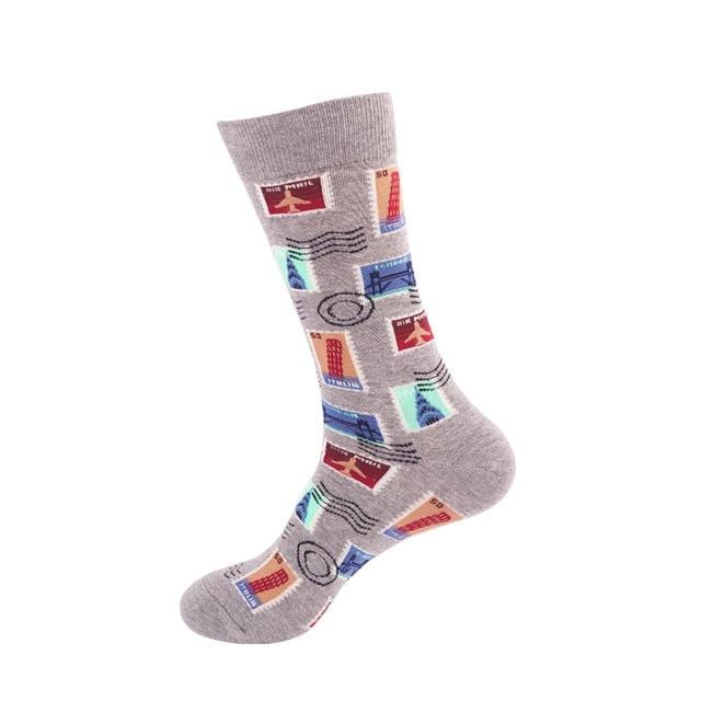 Chaussettes drôles pour hommes et femmes, en coton, requin, personnalité, Happy Art Van Gogh, peinture de renommée mondiale, chaussettes à huile, cadeau de noël