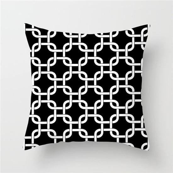 Fuwatacchi – housse de coussin à motif géométrique, taie d'oreiller douce, noire et blanche, décorative pour canapé, taie d'oreiller, noël