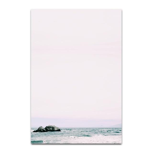 Coastal Beach Seascape Canvas Poster Nordic style Landscape Wall Art Print Painting Decorative Picture Scandinavian Home Decor