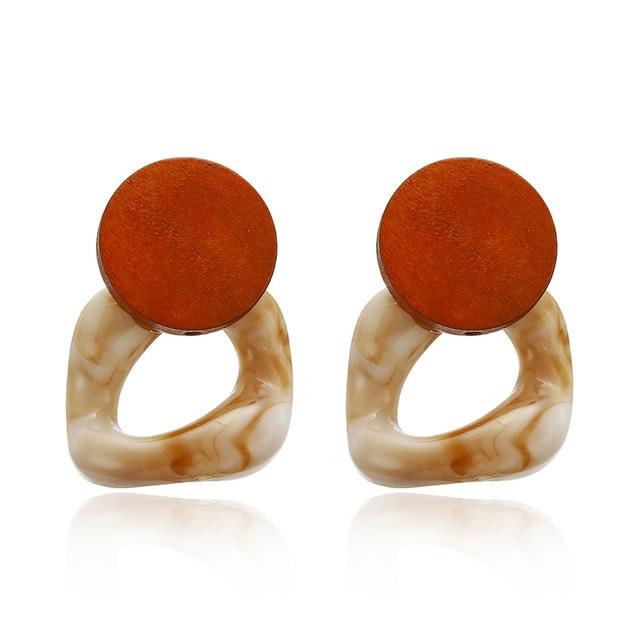 Boucles d'oreilles en acrylique pour femmes, grande déclaration, en résine, ovale, carrée, géométrique, goutte d'eau, bohème, bijoux cadeau, 2019