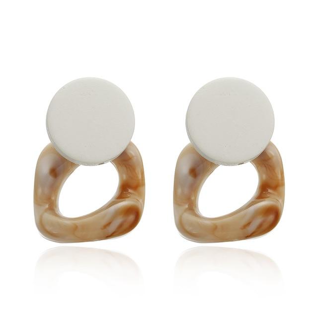 Boucles d'oreilles en acrylique pour femmes, grande déclaration, en résine, ovale, carrée, géométrique, goutte d'eau, bohème, bijoux cadeau, 2019