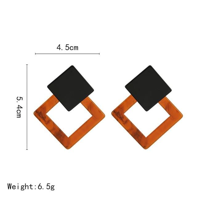 Boucles d'oreilles en acrylique pour femmes, grande déclaration, en résine, ovale, carrée, géométrique, goutte d'eau, bohème, bijoux cadeau, 2019