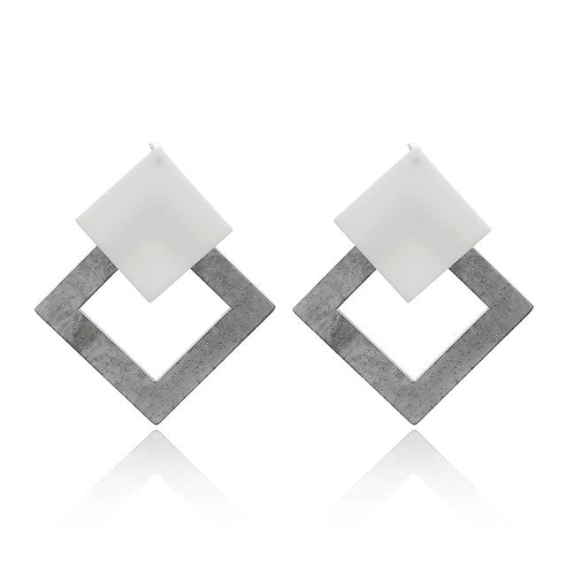 Boucles d'oreilles en acrylique pour femmes, grande déclaration, en résine, ovale, carrée, géométrique, goutte d'eau, bohème, bijoux cadeau, 2019