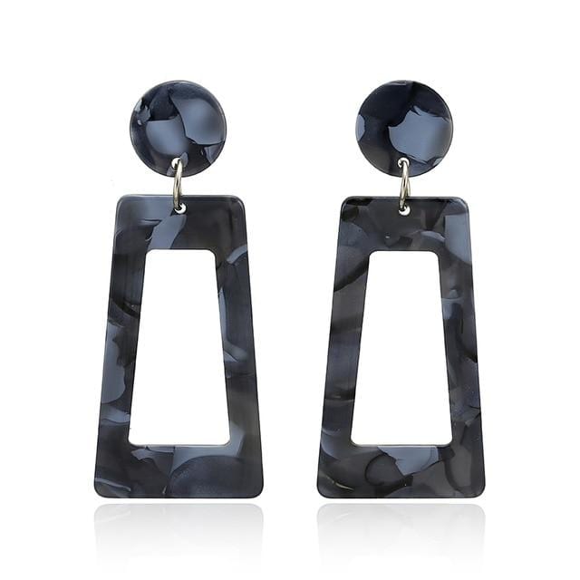 Boucles d'oreilles en acrylique pour femmes, grande déclaration, en résine, ovale, carrée, géométrique, goutte d'eau, bohème, bijoux cadeau, 2019