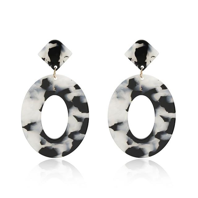 Boucles d'oreilles en acrylique pour femmes, grande déclaration, en résine, ovale, carrée, géométrique, goutte d'eau, bohème, bijoux cadeau, 2019