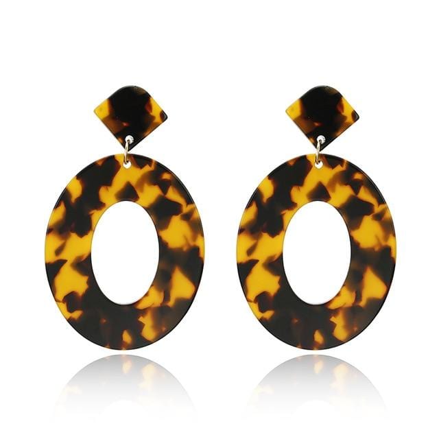 Boucles d'oreilles en acrylique pour femmes, grande déclaration, en résine, ovale, carrée, géométrique, goutte d'eau, bohème, bijoux cadeau, 2019