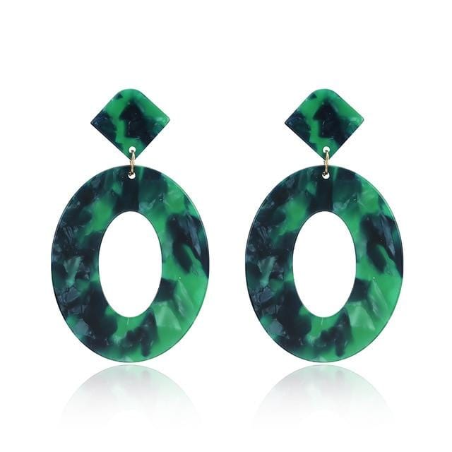 Boucles d'oreilles en acrylique pour femmes, grande déclaration, en résine, ovale, carrée, géométrique, goutte d'eau, bohème, bijoux cadeau, 2019