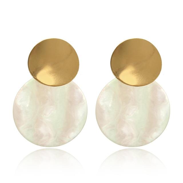 Boucles d'oreilles en acrylique pour femmes, grande déclaration, en résine, ovale, carrée, géométrique, goutte d'eau, bohème, bijoux cadeau, 2019