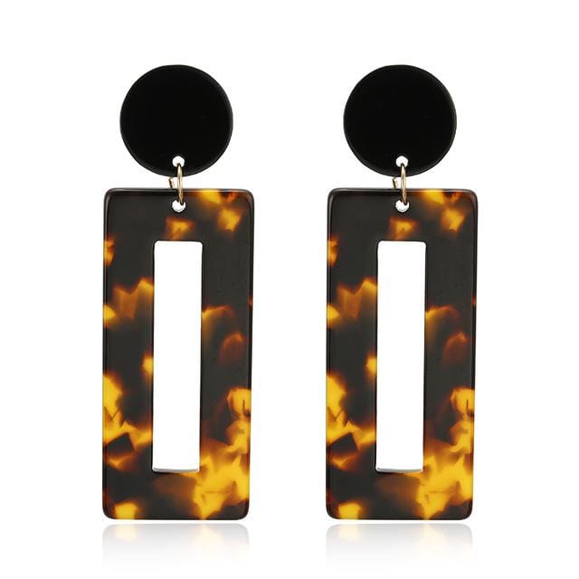 Boucles d'oreilles en acrylique pour femmes, grande déclaration, en résine, ovale, carrée, géométrique, goutte d'eau, bohème, bijoux cadeau, 2019