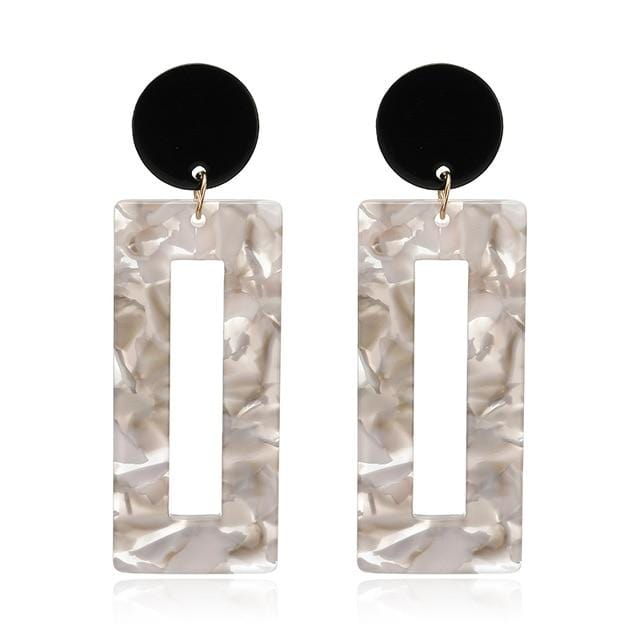 Acrylic Earrings 2019 Big Statement Earrings for Women Resin Oval Square Geometric Drop Dangle Earrings Bohemian Jewelry Gift