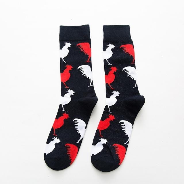 PEONFLY hommes mode impression dessin animé Crocodile requin zèbre chien paresseux Koala fleur oiseau coloré chaussettes doux confort coton chaussettes