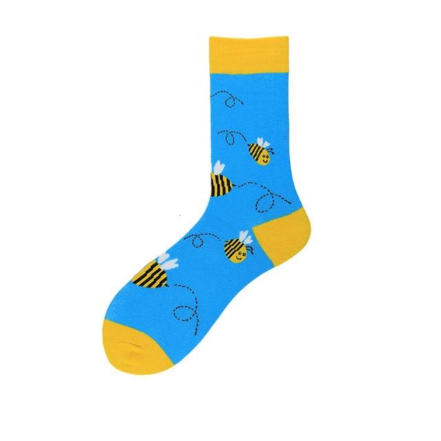 PEONFLY hommes mode impression dessin animé Crocodile requin zèbre chien paresseux Koala fleur oiseau coloré chaussettes doux confort coton chaussettes