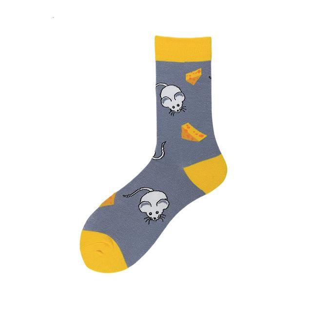 PEONFLY hommes mode impression dessin animé Crocodile requin zèbre chien paresseux Koala fleur oiseau coloré chaussettes doux confort coton chaussettes