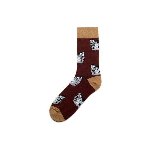 PEONFLY hommes mode impression dessin animé Crocodile requin zèbre chien paresseux Koala fleur oiseau coloré chaussettes doux confort coton chaussettes