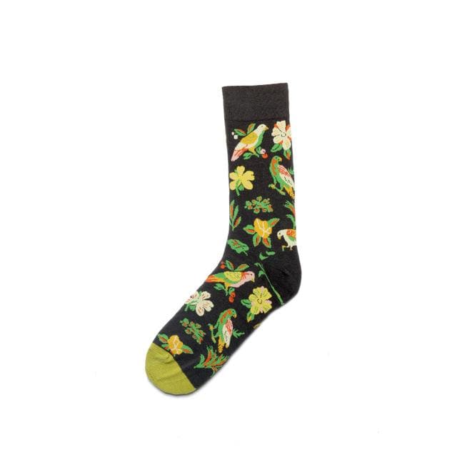 PEONFLY hommes mode impression dessin animé Crocodile requin zèbre chien paresseux Koala fleur oiseau coloré chaussettes doux confort coton chaussettes