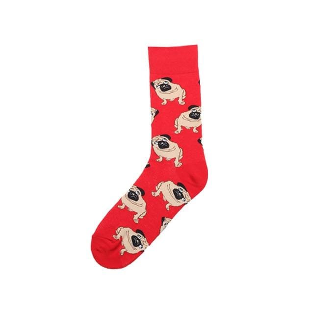 PEONFLY hommes mode impression dessin animé Crocodile requin zèbre chien paresseux Koala fleur oiseau coloré chaussettes doux confort coton chaussettes