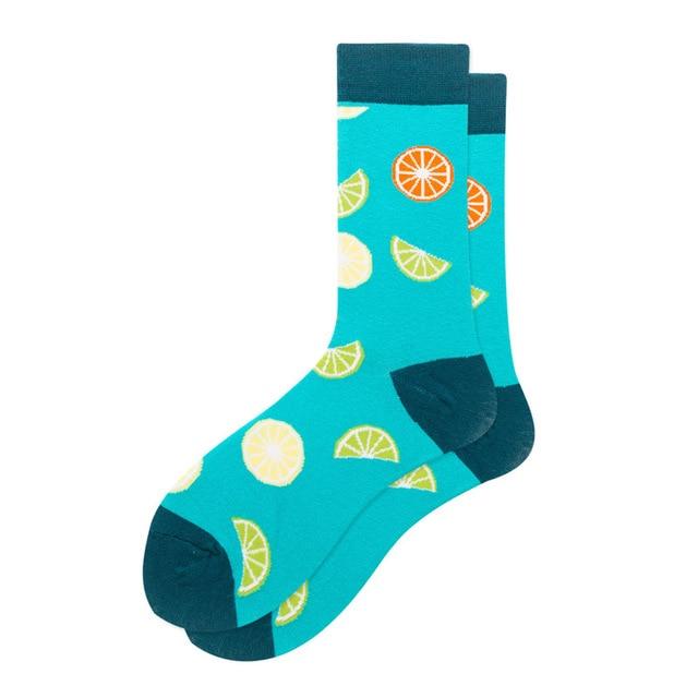 Women Socks Funny Cute Cartoon Graphics Fruits Strawberry Orange Avocado Watermelon Cherry Japanese Harajuku skateboard Socks