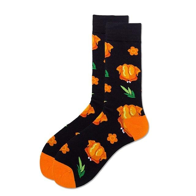 Women Socks Funny Cute Cartoon Graphics Fruits Strawberry Orange Avocado Watermelon Cherry Japanese Harajuku skateboard Socks