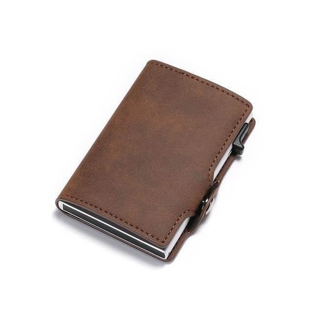 DIENQI New Antitheft Card Holder Leather Men Women Anti-magnetic Bank Credit Card Holder Minimalist Wallet Busienss Case Pocket