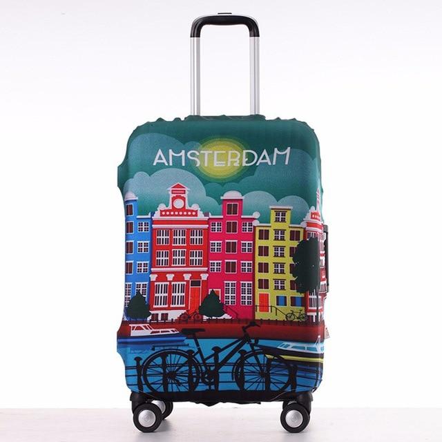 TRIPNUO Thicker Blue City Luggage Cover Travel Suitcase Protective Cover for Trunk Case Apply to 19''-32'' Suitcase Cover