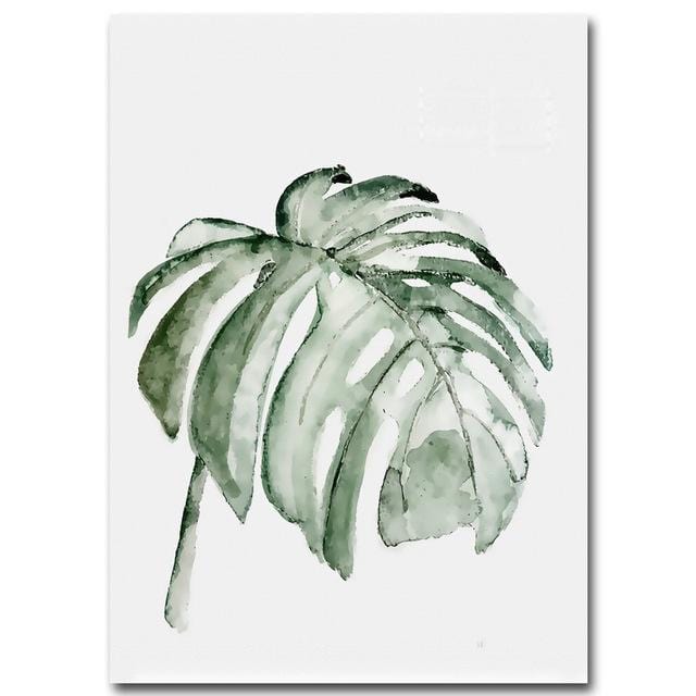 Watercolor Plant Leaves Poster Print Landscape Wall Art Canvas Painting Picture for Living Room Home Decor Cactus Decoration