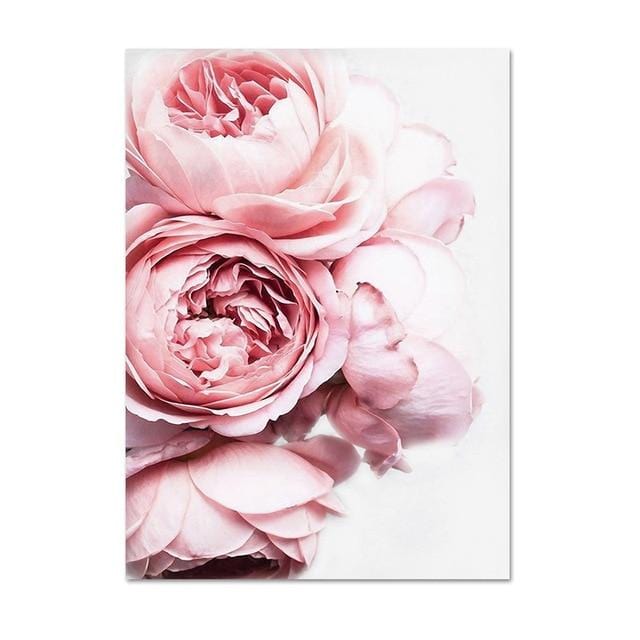 Affiche en toile de pivoine <span>rose</span> , impression nordique, texte de vie positif, peinture, décoration florale, image, décor de salon moderne