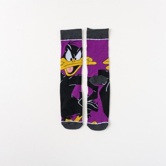 2020 Funny cartoon anime print socks rabbit duck fashion personalized novelty men women comfort breathable blue gray cotton sock