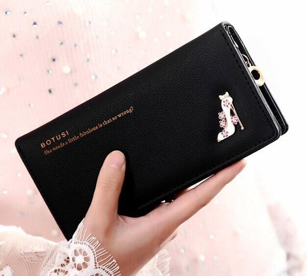 BOTUSI High Heels Large Space Oft Leather Long Women Wallet Change Hasp Clasp Purse Clutch Long Design Handbag Women Purses