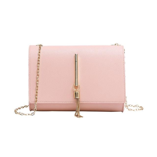 Korean ladylike bag PU Flap Single Chains Tassel Fashion Solid Hasp Shoulder Bags ladies hand bags lovely women's bag