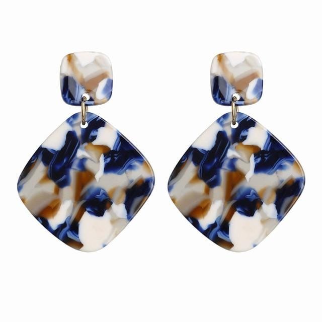 Personality 2019 Trapezoid Large Long Acrylic Acetate Drop Earrings For Women Rectangle Tortoiseshell Earring Za Jewelry