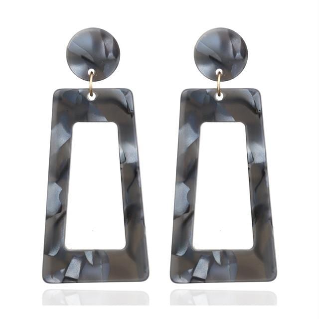 Personality 2019 Trapezoid Large Long Acrylic Acetate Drop Earrings For Women Rectangle Tortoiseshell Earring Za Jewelry