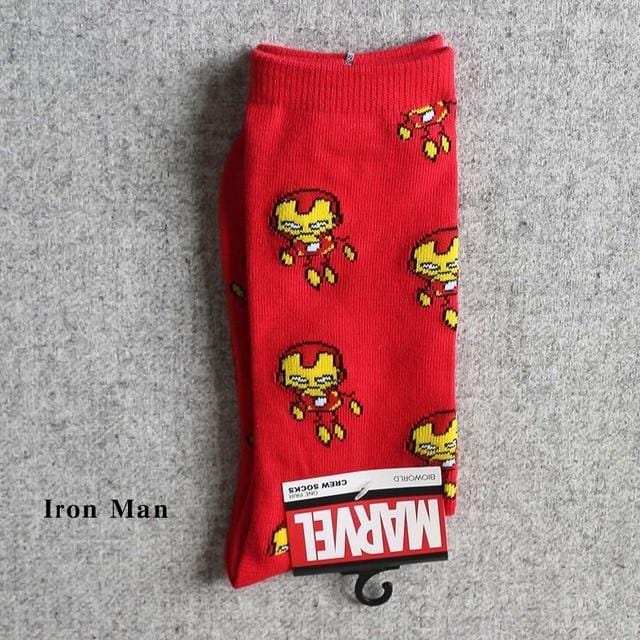 Marvel Comics Hero chaussettes générales dessin animé Iron Man Captain America genou-haut chaud couture motif antidérapant décontracté chaussette