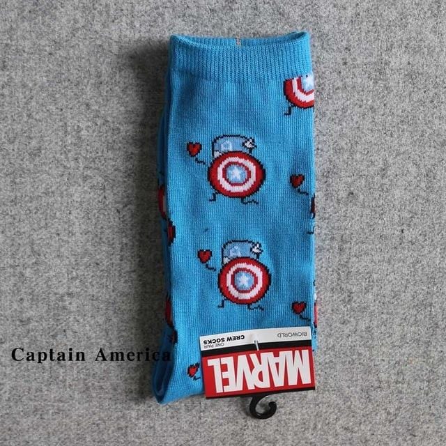 Marvel Comics Hero chaussettes générales dessin animé Iron Man Captain America genou-haut chaud couture motif antidérapant décontracté chaussette