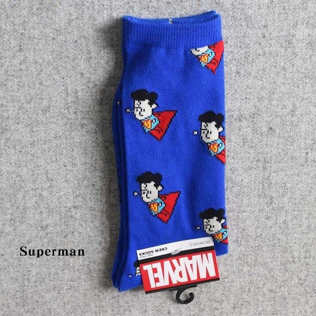 Marvel Comics Hero General Socks cartoon Iron Man Captain America Knee-High Warm Stitching pattern Antiskid Casual Sock