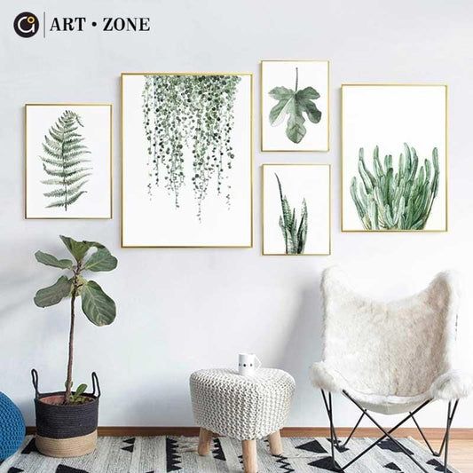 ART ZONE plante tropicale feuilles toile Art imprimer affiche nordique plante verte mur photos chambre d'enfants grande peinture pas de cadre