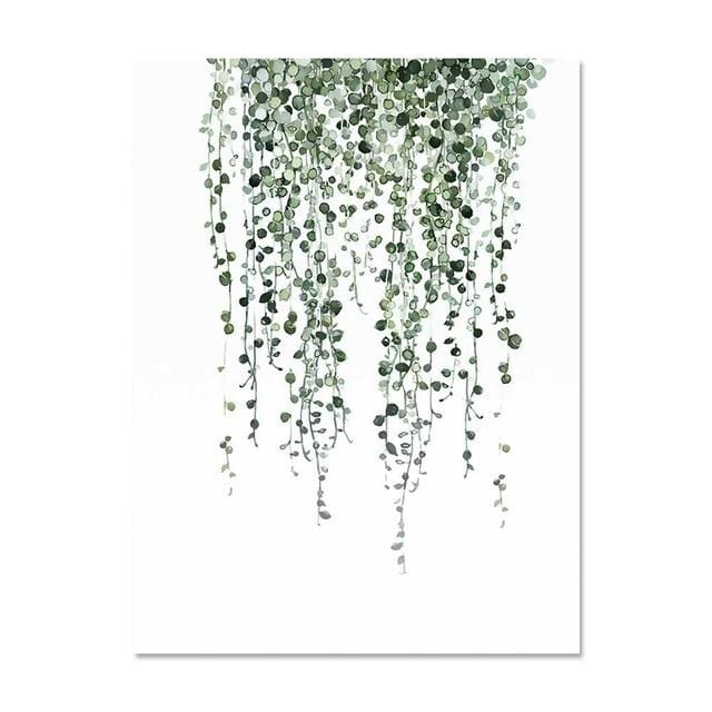 ART ZONE Tropical Plant Leaves Canvas Art Print Poster Nordic Green Plant Wall Pictures Kids Room Large Painting No Frame